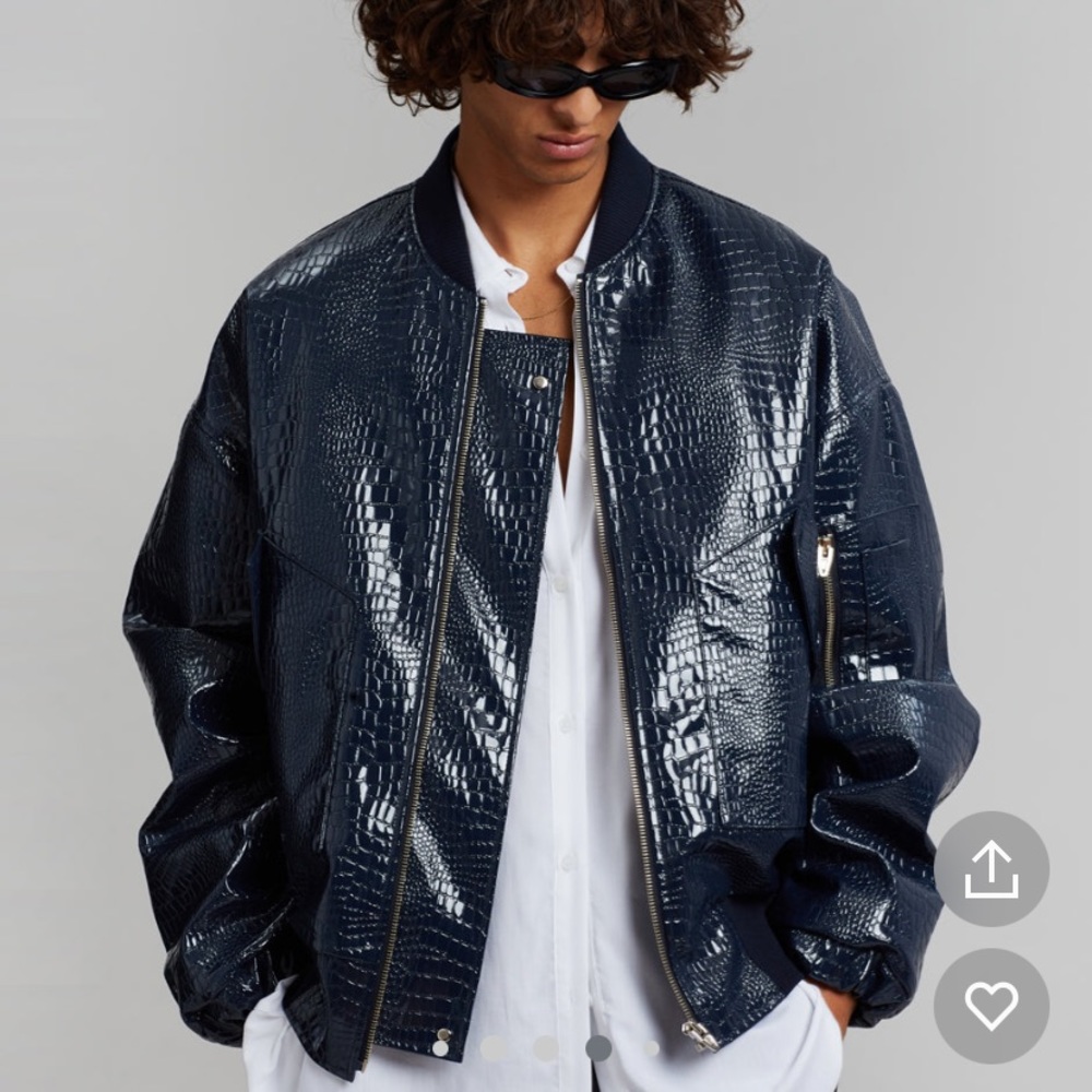 Hane Croc-Effect Bomber - Navy